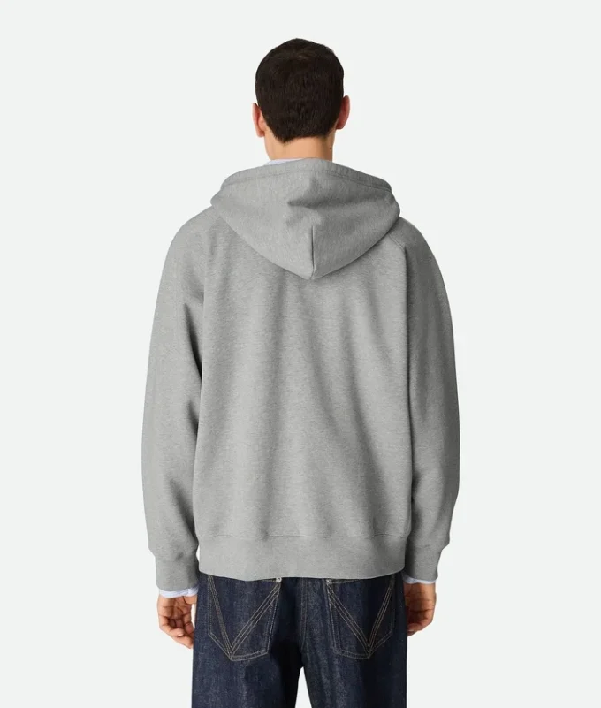 Baumwoll-Fleece-Hoodie mit Reißverschluss Baumwoll-Fleece-Hoodie mit Reißverschluss