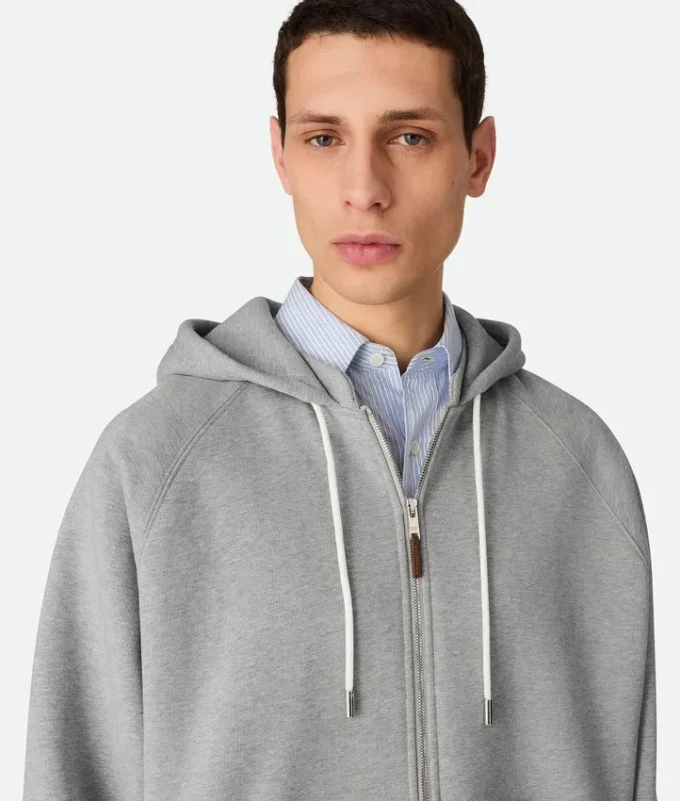 Baumwoll-Fleece-Hoodie mit Reißverschluss Baumwoll-Fleece-Hoodie mit Reißverschluss