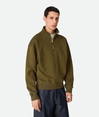 Baumwollfleece-Sweatshirt mit Reißverschluss