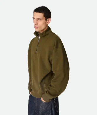 Baumwollfleece-Sweatshirt mit Reißverschluss