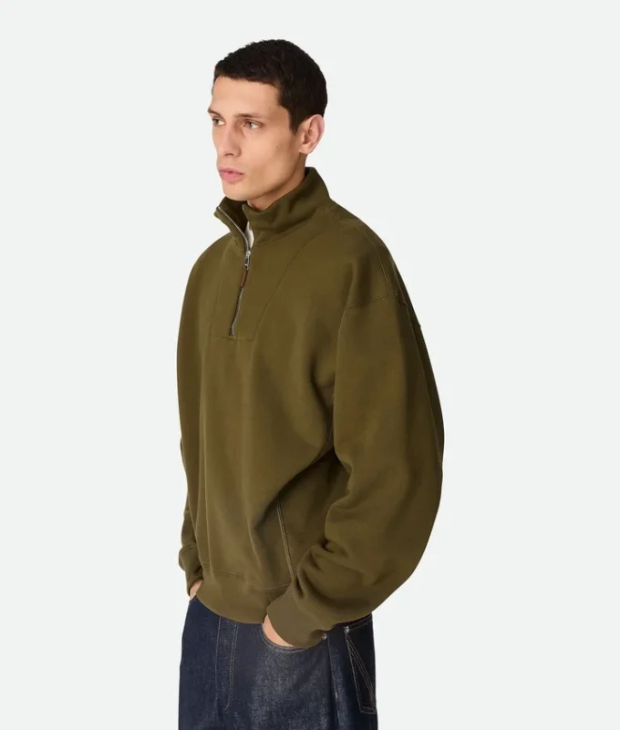 Baumwollfleece-Sweatshirt mit Reißverschluss Baumwollfleece-Sweatshirt mit Reißverschluss