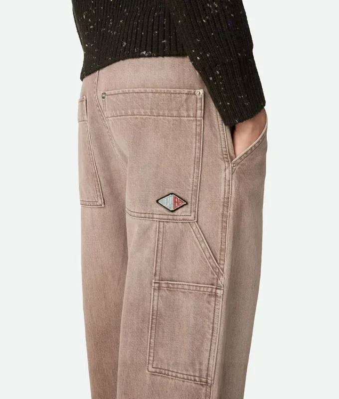 Braune Cargo-Jeans