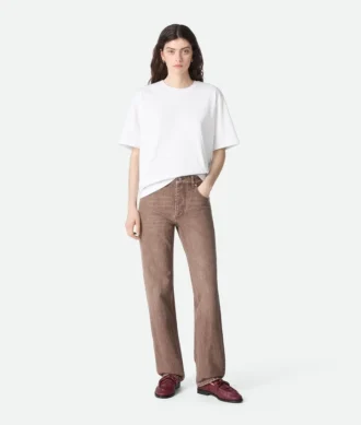 Braune Straight-Jeans
