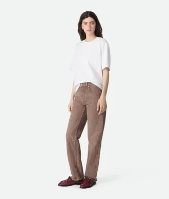 Braune Straight-Jeans