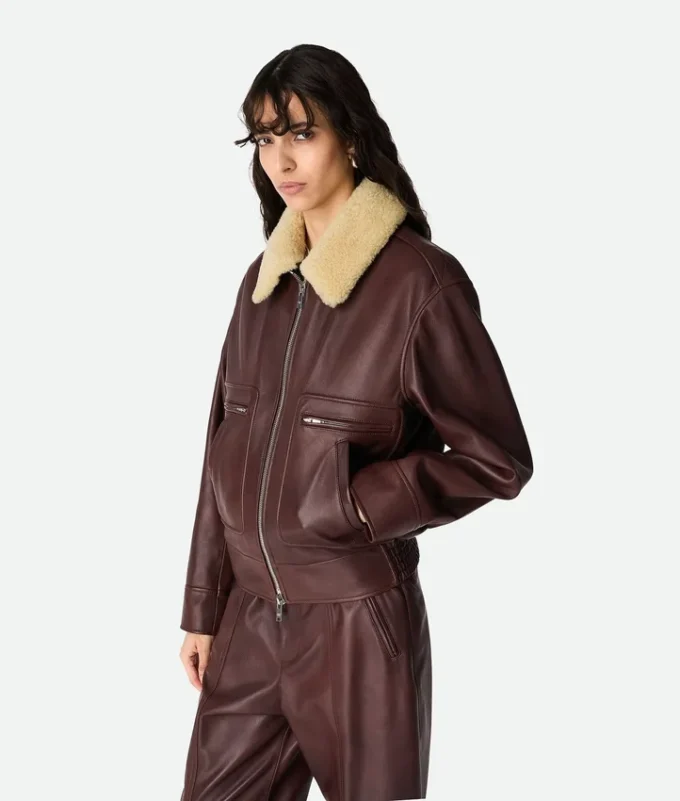 Gepolsterte Lederblouson Gepolsterte Lederblouson