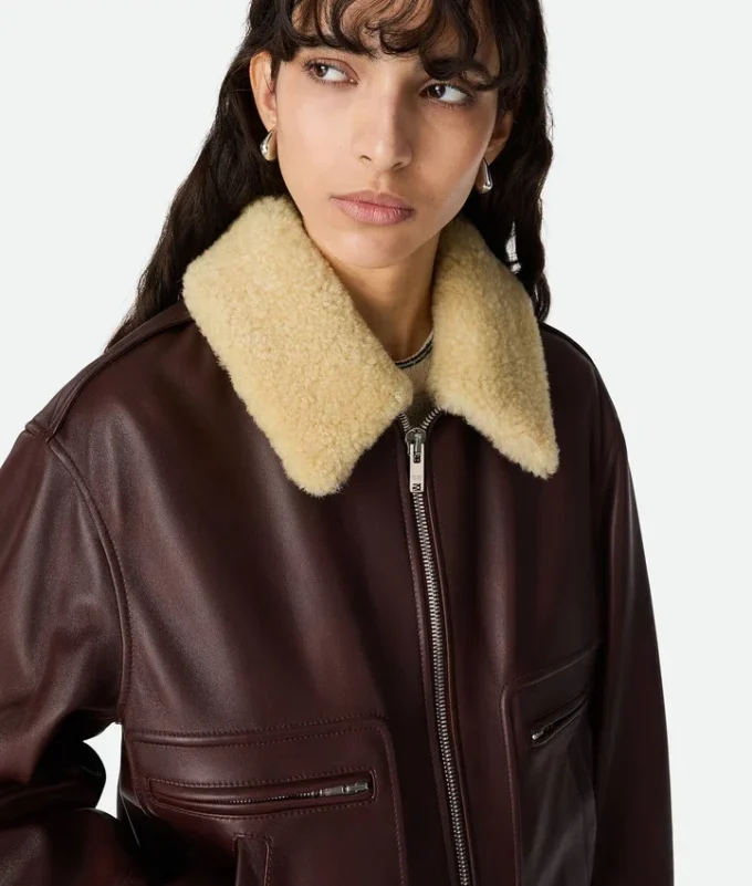 Gepolsterte Lederblouson Gepolsterte Lederblouson