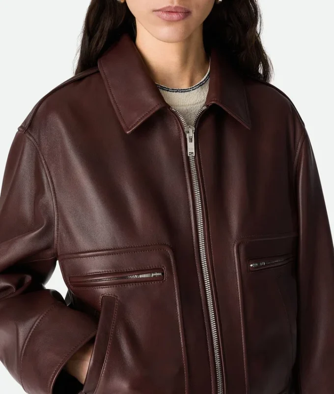 Gepolsterte Lederblouson Gepolsterte Lederblouson