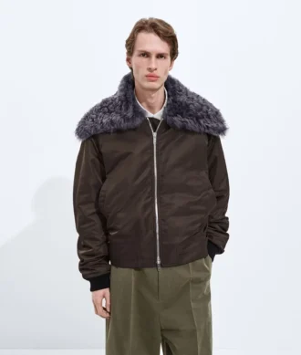 Gepolsterte Nylon-Bomberjacke