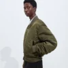 Gepolsterte Nylon-Bomberjacke Gepolsterte Nylon-Bomberjacke