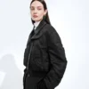 Gepolsterte Nylon-Bomberjacke