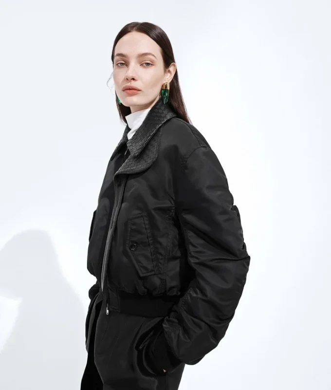 Gepolsterte Nylon-Bomberjacke