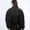 Gepolsterte Nylon-Bomberjacke