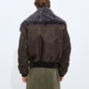 Gepolsterte Nylon-Bomberjacke Gepolsterte Nylon-Bomberjacke