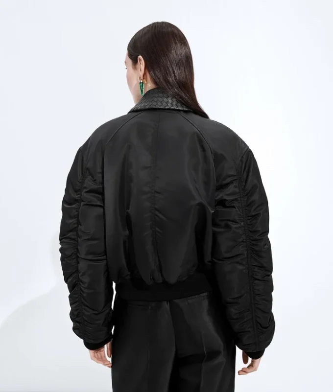 Gepolsterte Nylon-Bomberjacke