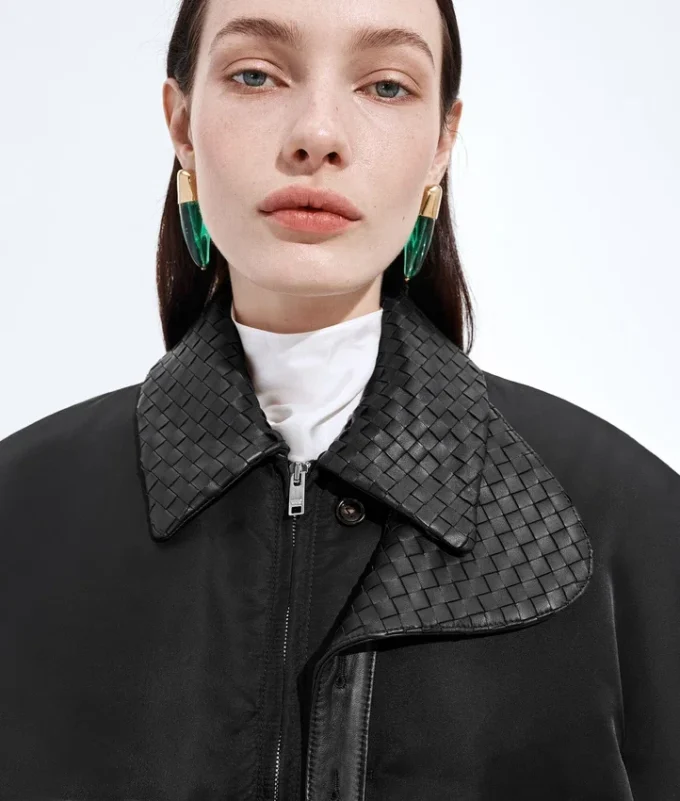 Gepolsterte Nylon-Bomberjacke