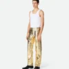 Gerade Hose aus laminiertem Intrecciato-Leder Gerade Hose aus laminiertem Intrecciato-Leder