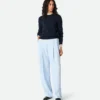 Gerade Hose aus Viskose- und Seidentwill Gerade Hose aus Viskose- und Seidentwill