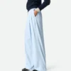 Gerade Hose aus Viskose- und Seidentwill Gerade Hose aus Viskose- und Seidentwill