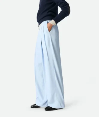 Gerade Hose aus Viskose- und Seidentwill