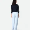 Gerade Hose aus Viskose- und Seidentwill Gerade Hose aus Viskose- und Seidentwill