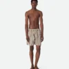 Gestreifte Nylon-Badeshorts