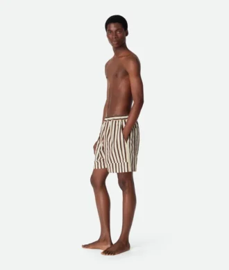 Gestreifte Nylon-Badeshorts