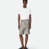 Gestreifte Shorts aus Baumwolle und Leinen Gestreifte Shorts aus Baumwolle und Leinen