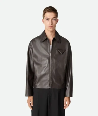 Glänzende Lederblouson