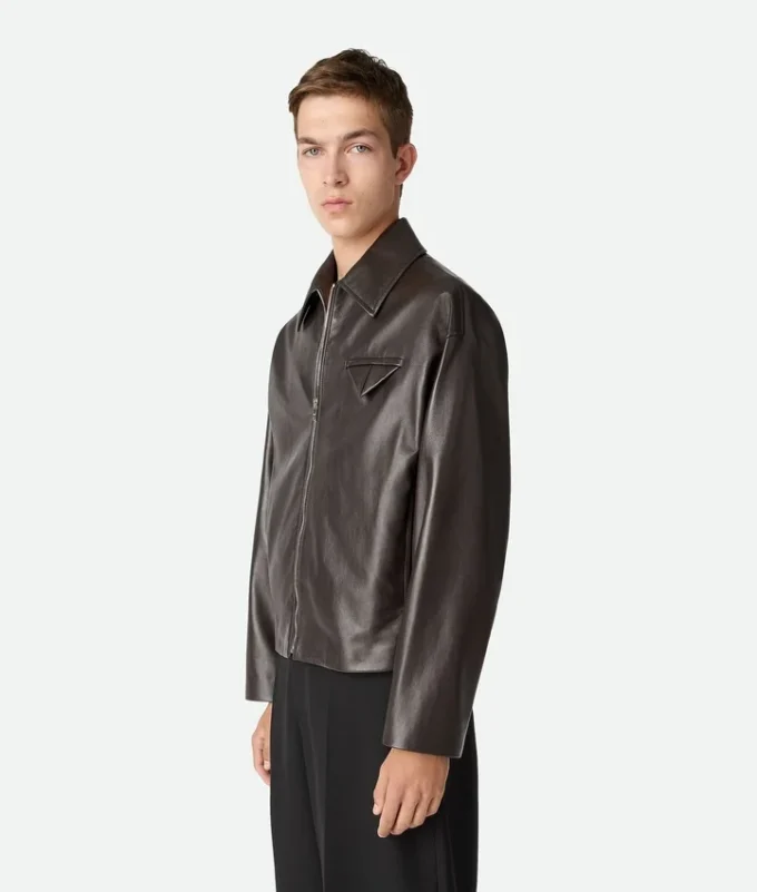 Glänzende Lederblouson Glänzende Lederblouson