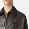 Glänzende Lederblouson Glänzende Lederblouson