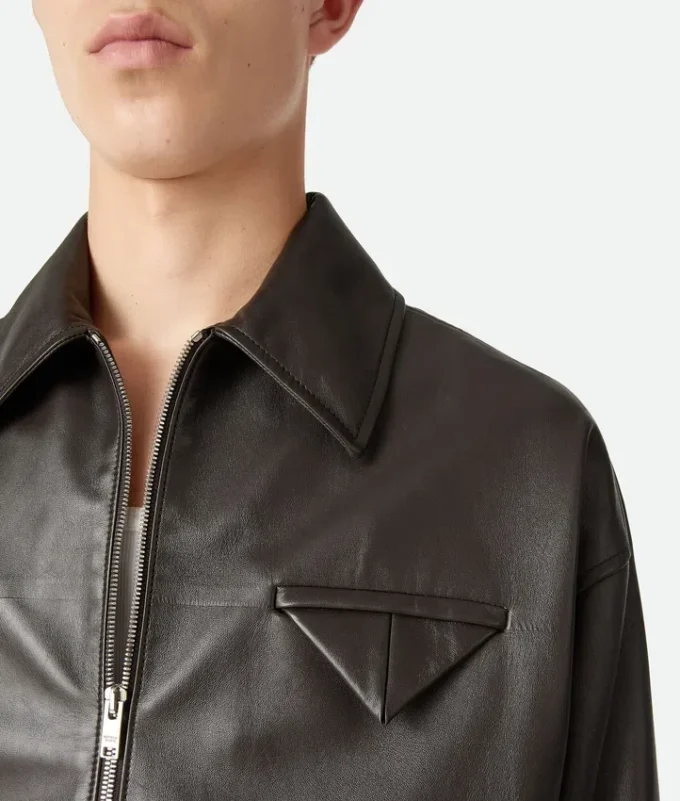 Glänzende Lederblouson Glänzende Lederblouson