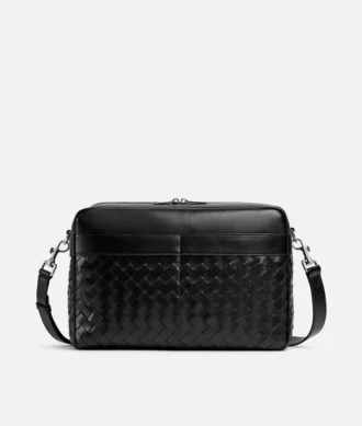 Große Intrecciato-Kameratasche mit Tasche
