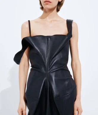 Halbglänzendes Lederkleid