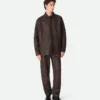 Hemd aus Intrecciato-Leder und Wildleder Hemd aus Intrecciato-Leder und Wildleder