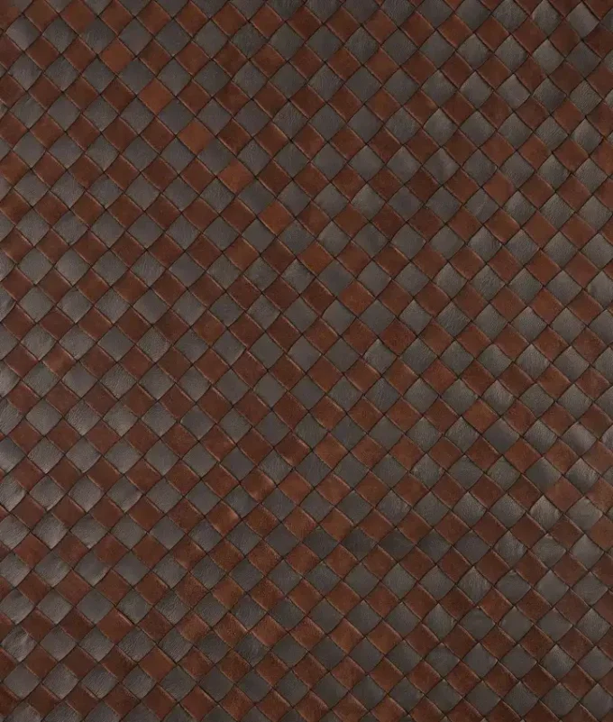 Gerade Hose aus Intrecciato-Leder und Wildleder Gerade Hose aus Intrecciato-Leder und Wildleder