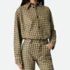 Hose aus Intrecciato-Leder und Wildleder