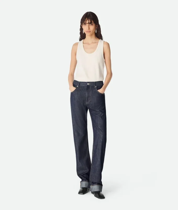 Indigo-Jeans mit geradem Bein Indigo-Jeans mit geradem Bein