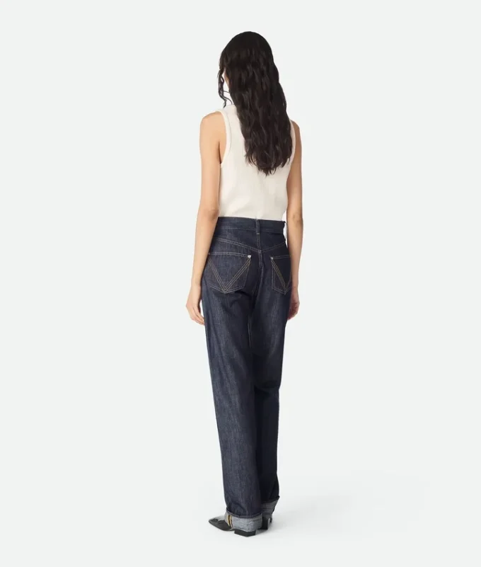 Indigo-Jeans mit geradem Bein Indigo-Jeans mit geradem Bein