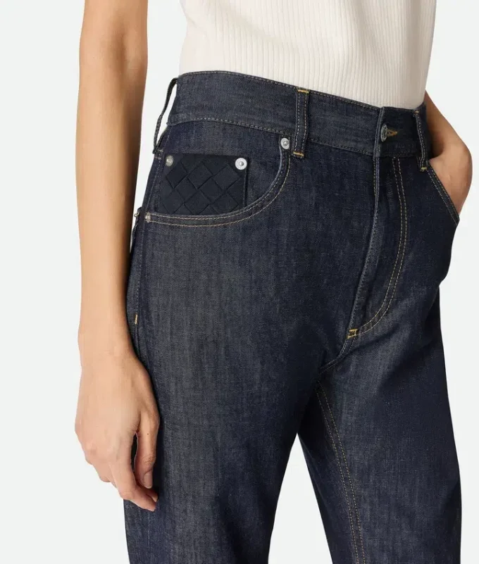 Indigo-Jeans mit geradem Bein Indigo-Jeans mit geradem Bein