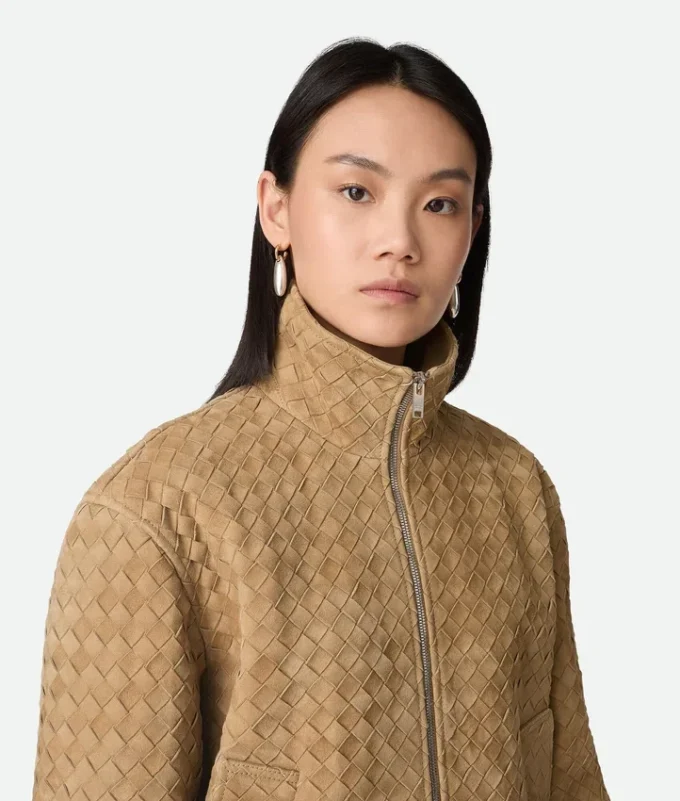 Intrecciato-Blouson aus Wildleder Intrecciato-Blouson aus Wildleder