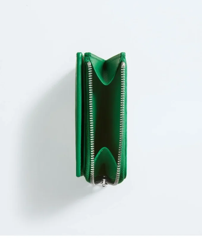 Intrecciato-Brieftasche mit Prägung Intrecciato-Brieftasche mit Prägung