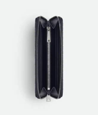 Intrecciato-Brieftasche mit Reißverschluss