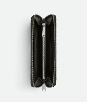 Intrecciato-Brieftasche mit Reißverschluss