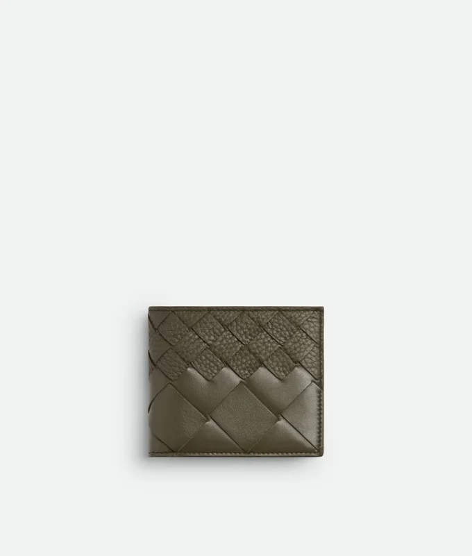 Intrecciato-Brieftasche mit zwei Fächern und Münzfach Intrecciato-Brieftasche mit zwei Fächern und Münzfach