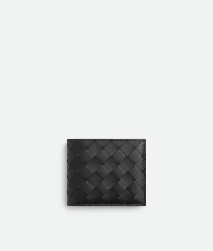 Intrecciato-Brieftasche mit zwei Fächern und Münzfach Intrecciato-Brieftasche mit zwei Fächern und Münzfach
