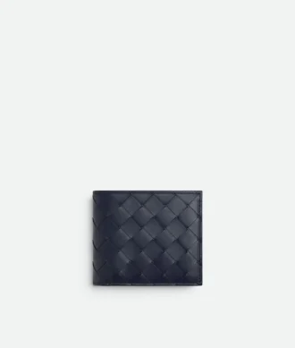 Intrecciato-Brieftasche mit zwei Fächern und Münzfach