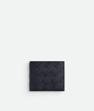 Intrecciato-Brieftasche mit zwei Fächern und Münzfach
