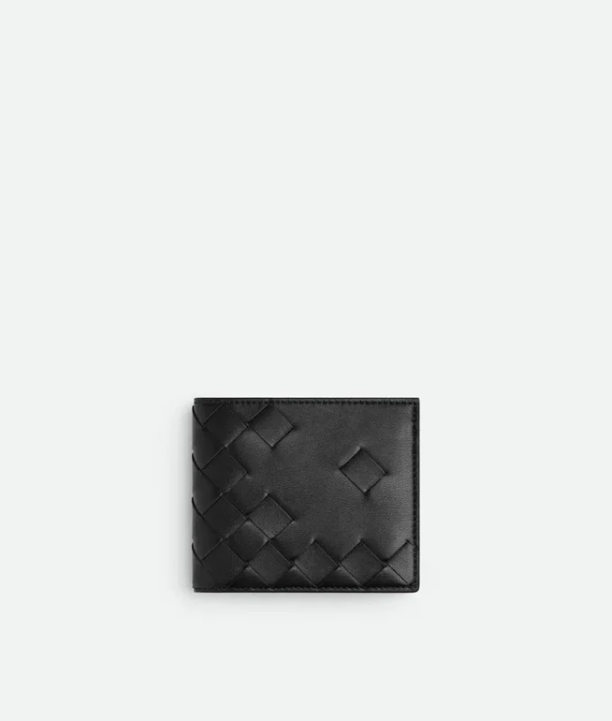 Intrecciato-Brieftasche mit zwei Fächern und Münzfach Intrecciato-Brieftasche mit zwei Fächern und Münzfach