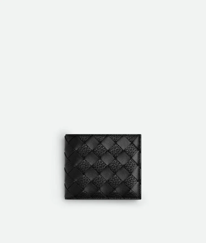 Intrecciato-Brieftasche mit zwei Fächern und Münzfach Intrecciato-Brieftasche mit zwei Fächern und Münzfach