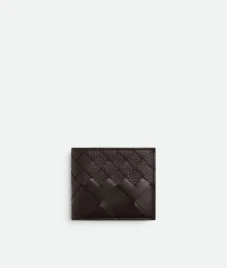 Intrecciato-Brieftasche mit zwei Fächern und Münzfach